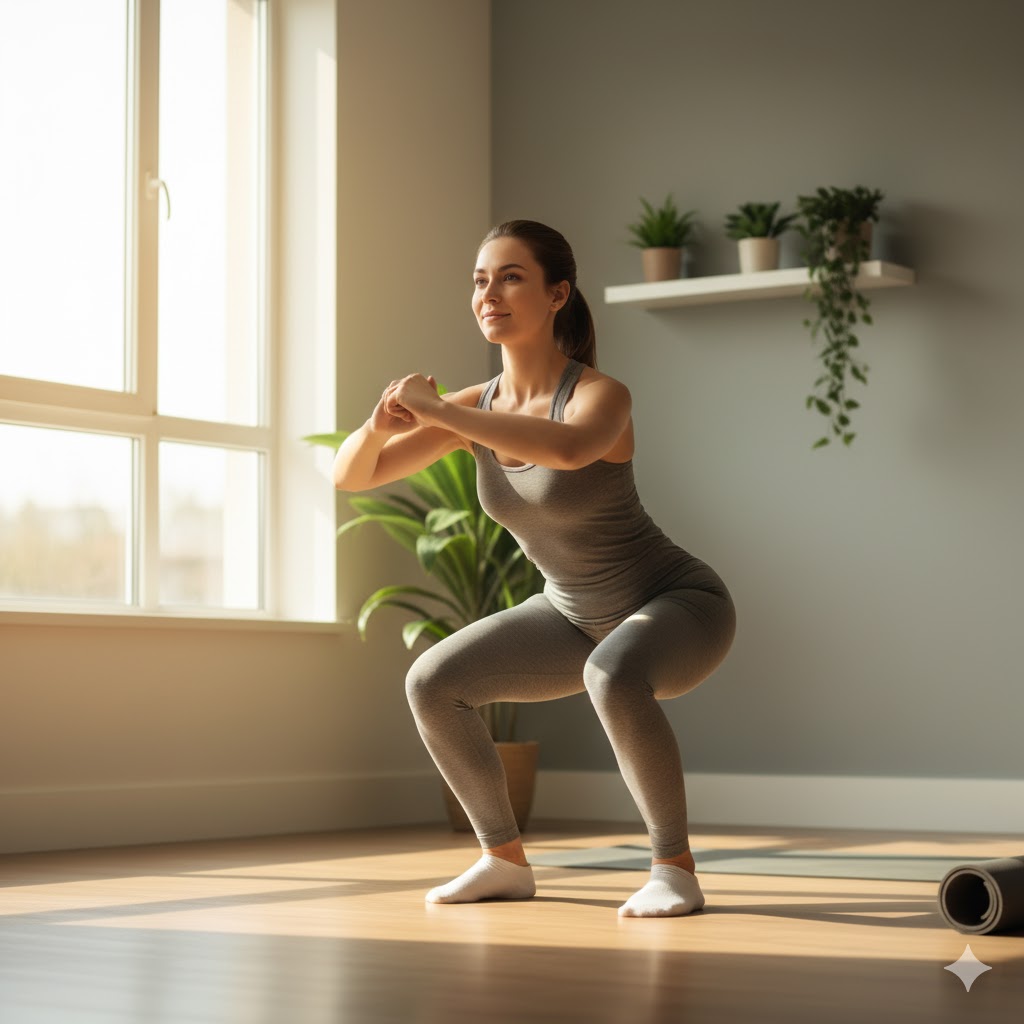 Beginner exercising to jumpstart weight loss at home.